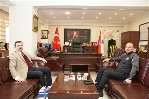 Pertek Kaymakamı Sn. Ahmet Coşkun, İl Emniyet Müdürümüz Sn. Hakan Duman’ı Makamında Ziyaret Etti
